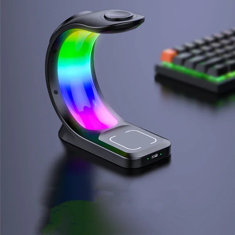 4-in-1 Magnetic Wireless Charging Station with RGB Light - CrazyCosmos