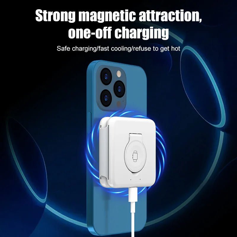 ⚡ Folding 3-in-1 Magnetic Suction Wireless Charger – Fast, Smart & Portable - CrazyCosmos